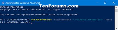 Windows Defender Antivirus Exclusions Powershell