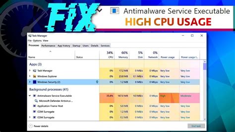 windows defender scan high cpu usage