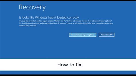 windows didn't load correctly error