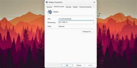 Windows Display Settings Keyboard Shortcut