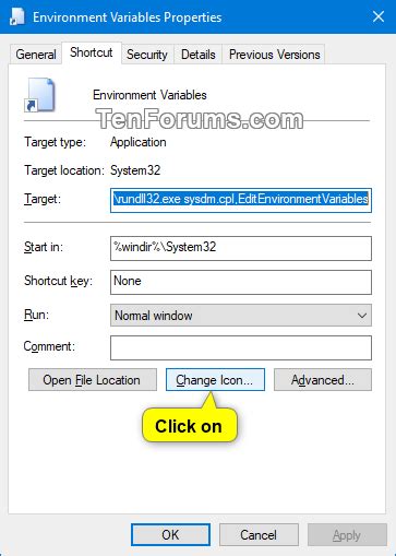 Windows Environment Variables Shortcut