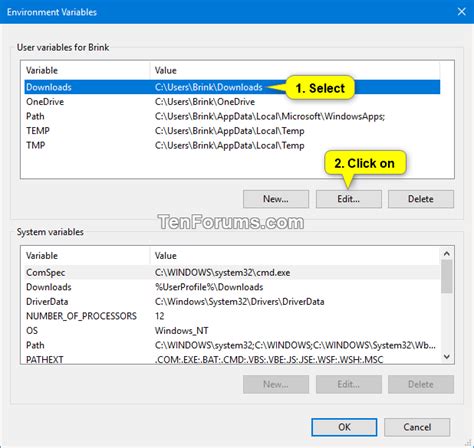 Windows Environment Variables User