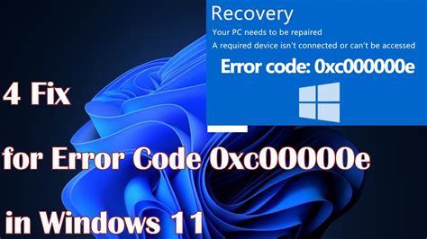 windows error code 0xc00000e fix