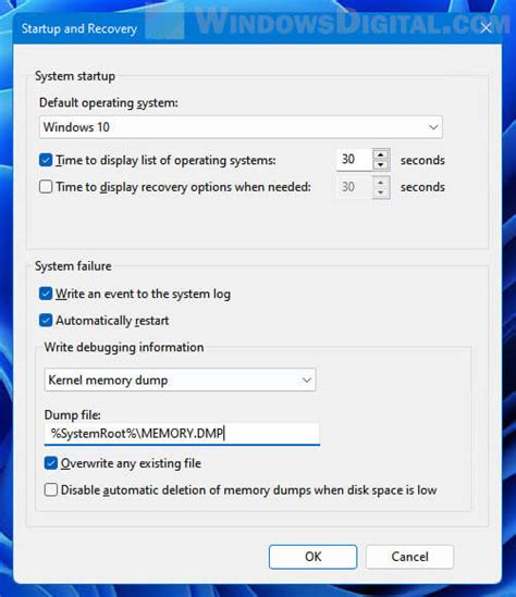 Windows Error Dump File Location