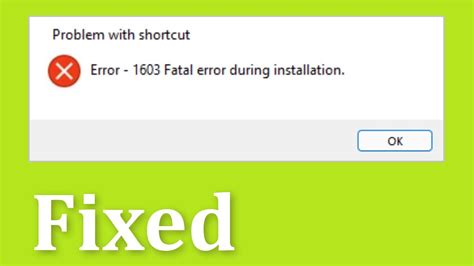 Windows Error During Installation