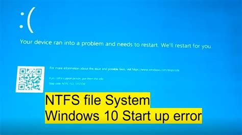 Windows Error Ntfs File System