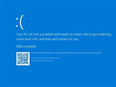 windows error stop code critical process died