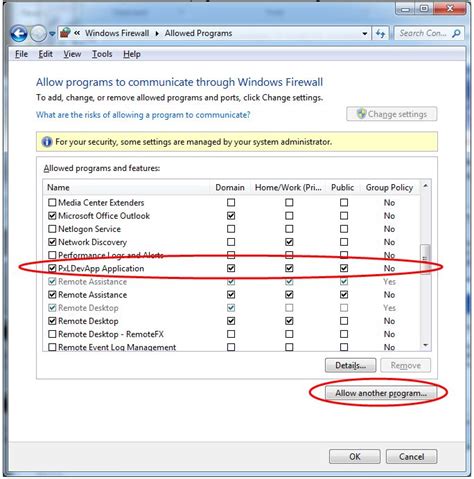 Windows Firewall Add Exception