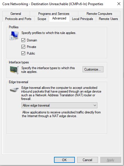Windows Firewall Edge Traversal