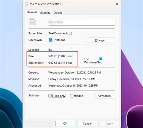 windows folder size vs size on disk