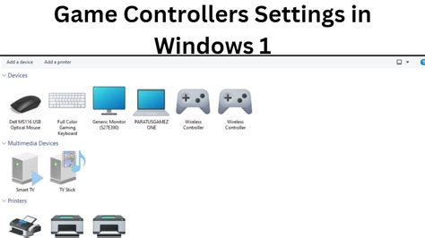Windows Game Controllers List
