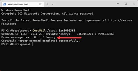 Windows Get Error Code