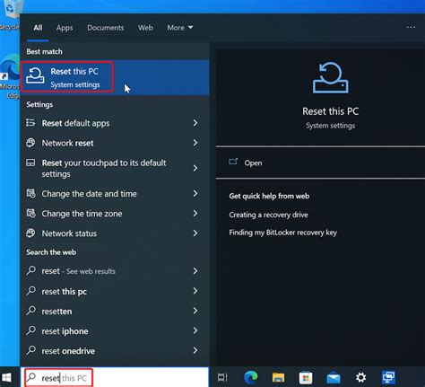 Windows Hardware Reset