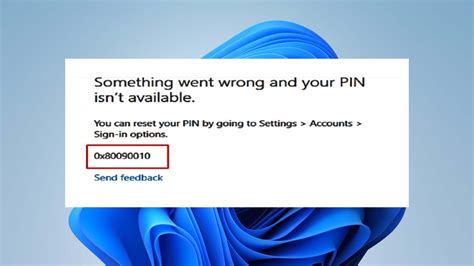 Windows Hello Pin Error