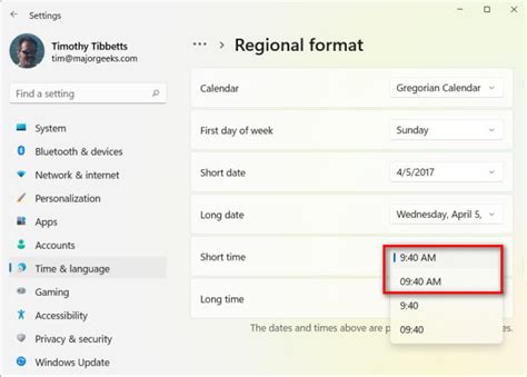 windows how to change time to 24 hour format