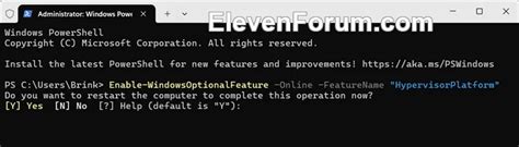 Windows Hypervisor Platform Enable Powershell