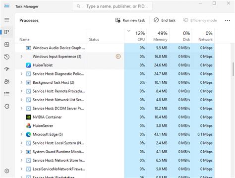 Windows Input Experience Task Manager