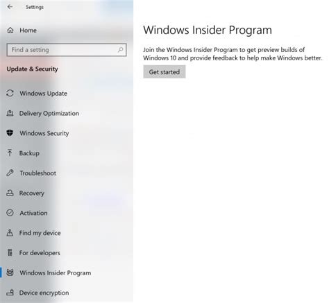 Windows Insider Program Missing