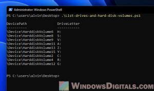 Windows List Device Harddiskvolume