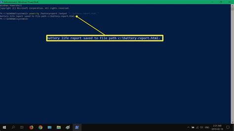 windows powershell commands battery report