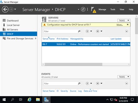windows server 2019 dhcp server not working