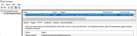 windows server scheduled task user feed synchronization