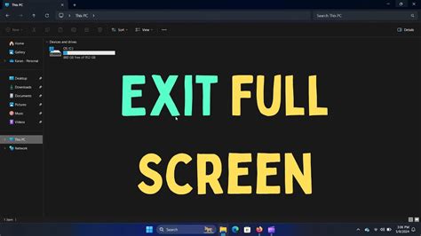 Windows Shortcut To Exit Full Screen