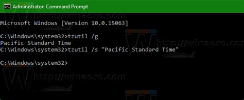 Windows Show Time Zone Command Line