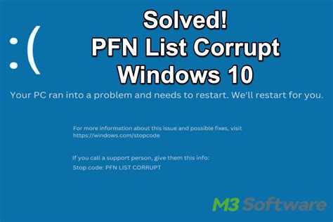 windows stop code pfn_list_corrupt