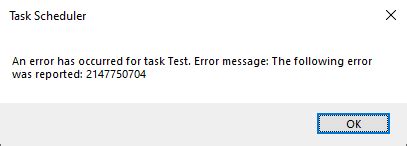 Windows Task Scheduler Display Message Deprecated