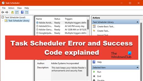 Windows Task Scheduler Error Codes