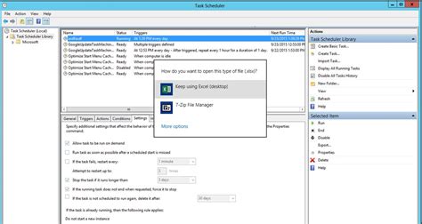 Windows Task Scheduler Open Excel File
