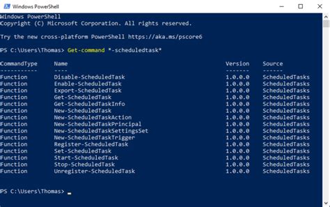 Windows Task Scheduler Powershell Command
