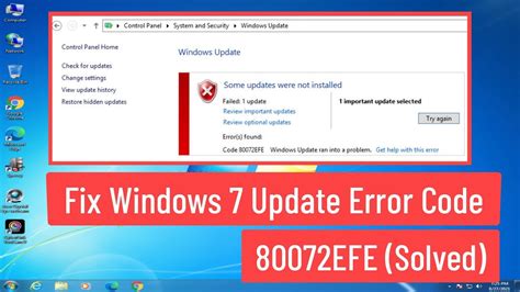 windows update error code 80072efe windows 7