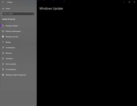 windows update not loading in settings