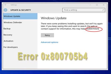 windows update troubleshooter 0x800705b4