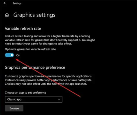 windows variable refresh rate option