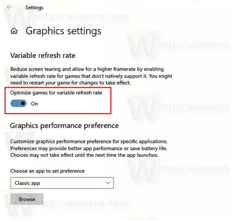 windows variable refresh rate setting