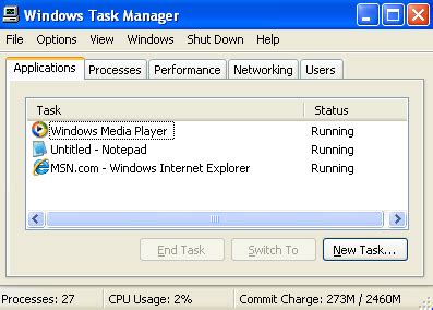 Windows Xp Task Manager
