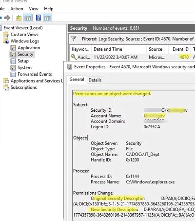 Windows-File Folder Permission Changes Event Id