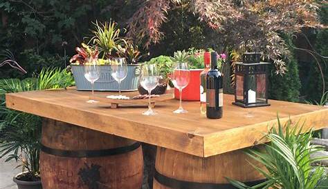 Barrel table, Wine barrel table, Wine barrel