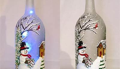 Wine Bottle Painting Ideas Winter