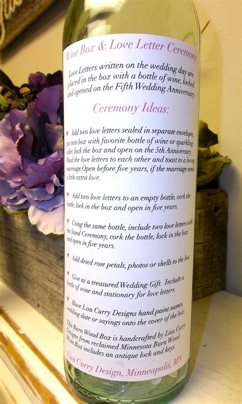 Wine Box Unity Ceremony Script