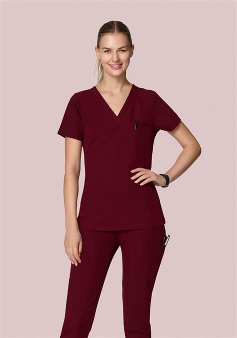 wine colored scrubs for women