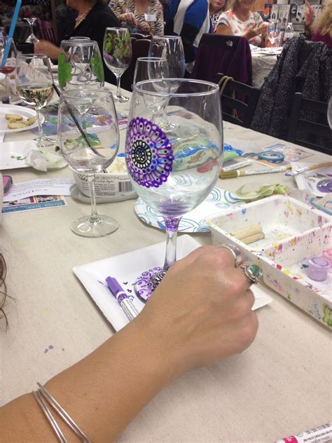 wine glass paint and sip