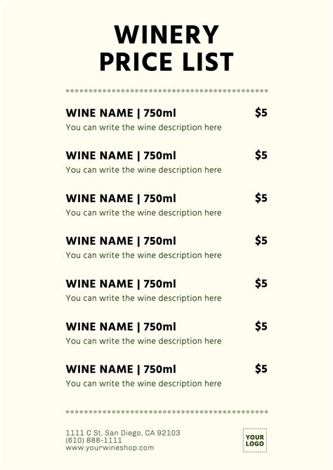 wine share price list