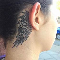 Wing Tattoo Behind Ear Meaning
