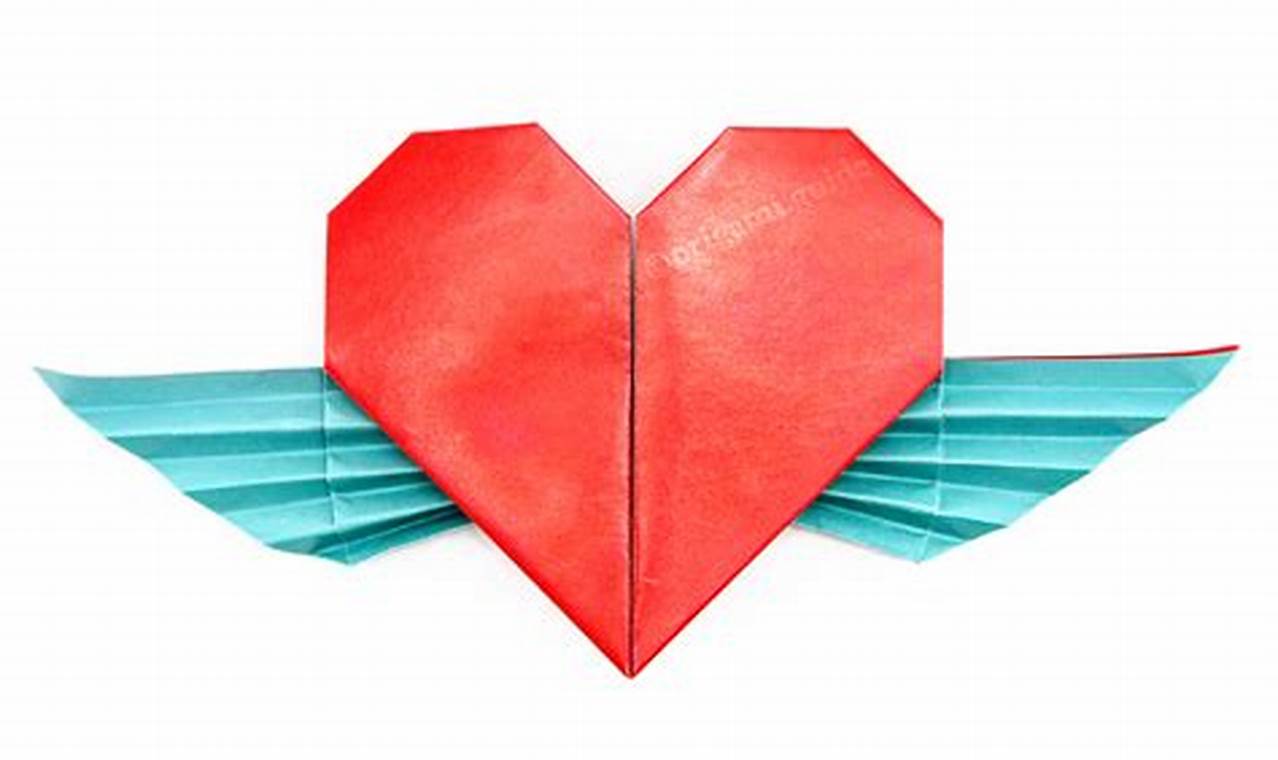 winged heart origami diagram