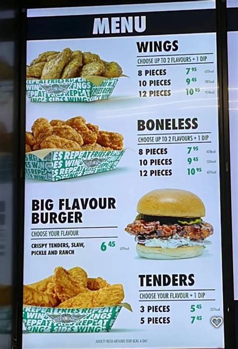Wingstop Menu English