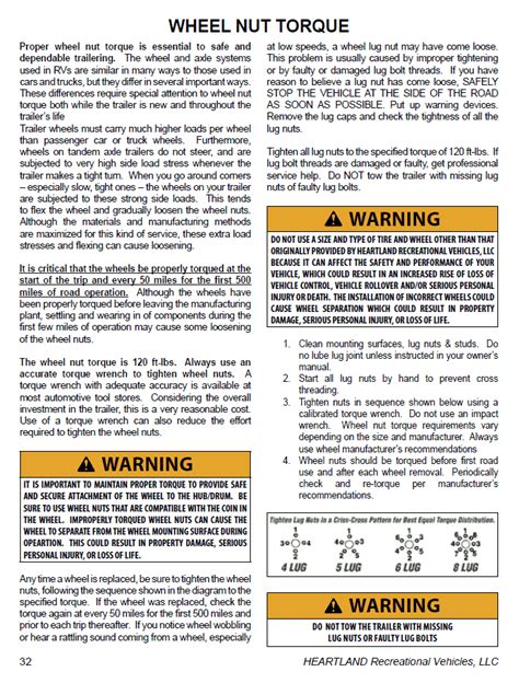 Winnebago Lug Nut Torque Specs